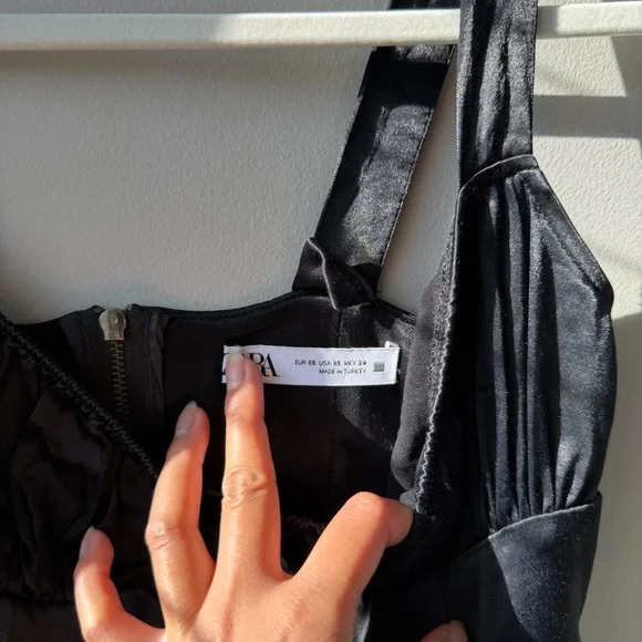 Zara Black Corset-Style Crop Top - Picture 4 of 4